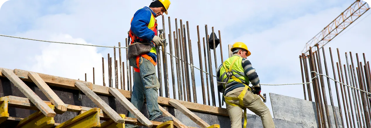 Construction workers on site